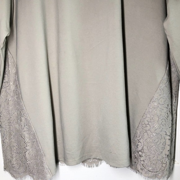 NWT J. Jill Ponte Knit ¾ Sleeve Top with Lace Detail – Size XL - Picture 5 of 10